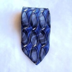 Murano‎ 100% Silk Tie Blue Gray Black Pattern